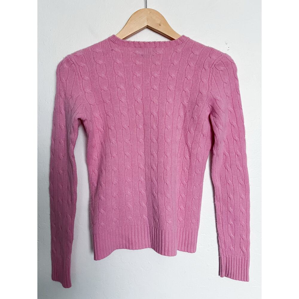 Polo Ralph Lauren Cashmere Sweater Small Medium Cable Pink Long Sleeve Crewneck - Picture 3 of 7